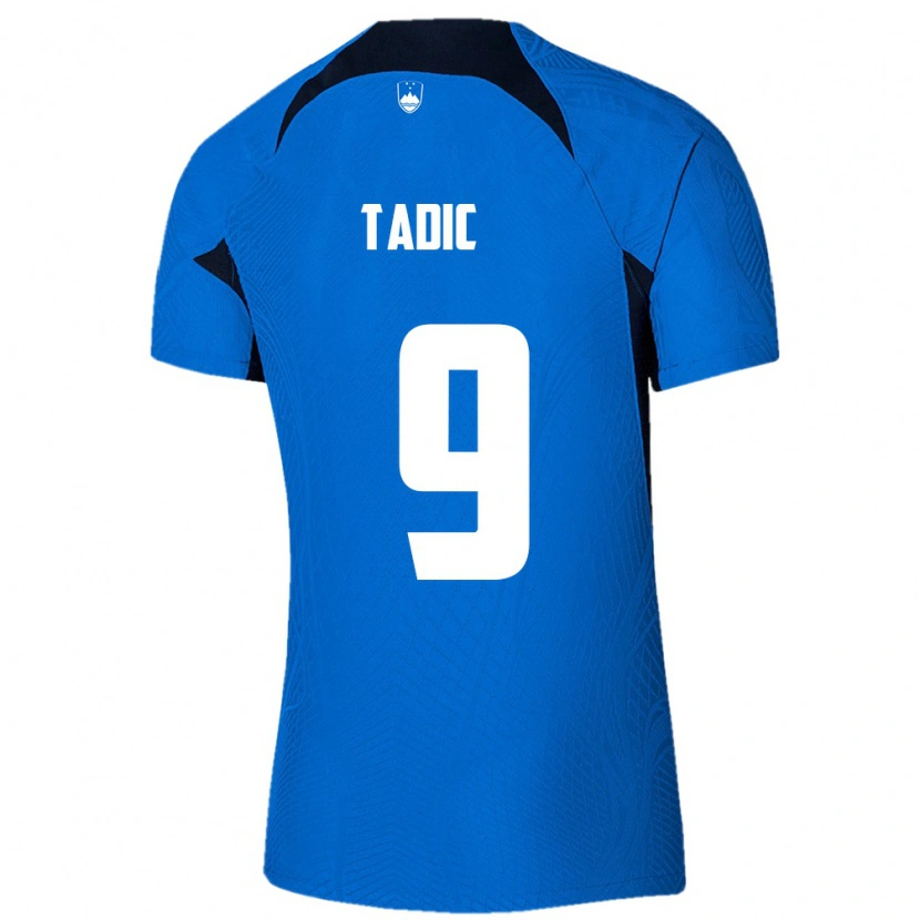 Danxen Dámské Slovinsko Matej Tadic #9 Modrá Bílá Daleko Hráčské Dresy 26-28 Dres