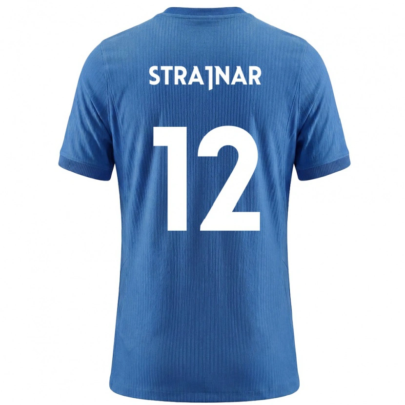 Danxen Dámské Slovinsko Aljaz Strajnar #12 Modrá Bílá Daleko Hráčské Dresy 26-28 Dres