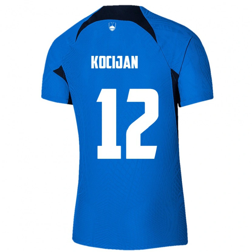 Danxen Dámské Slovinsko Iva Kocijan #12 Modrá Bílá Daleko Hráčské Dresy 26-28 Dres