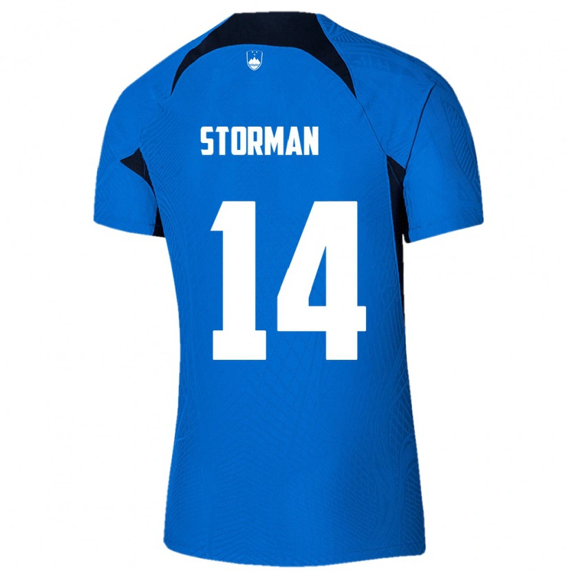 Danxen Dámské Slovinsko Rok Storman #14 Modrá Bílá Daleko Hráčské Dresy 26-28 Dres