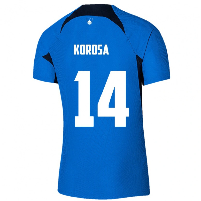 Danxen Dámské Slovinsko Anej Koroša #14 Modrá Bílá Daleko Hráčské Dresy 26-28 Dres