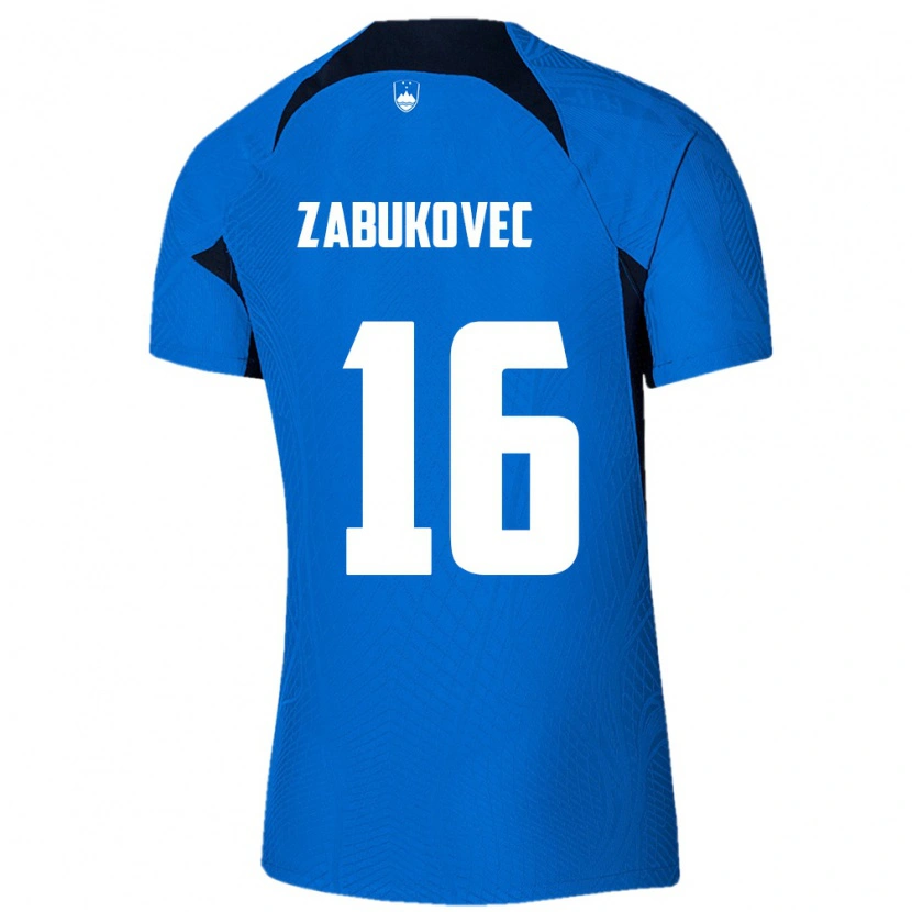 Danxen Dámské Slovinsko Anze Zabukovec #16 Modrá Bílá Daleko Hráčské Dresy 26-28 Dres