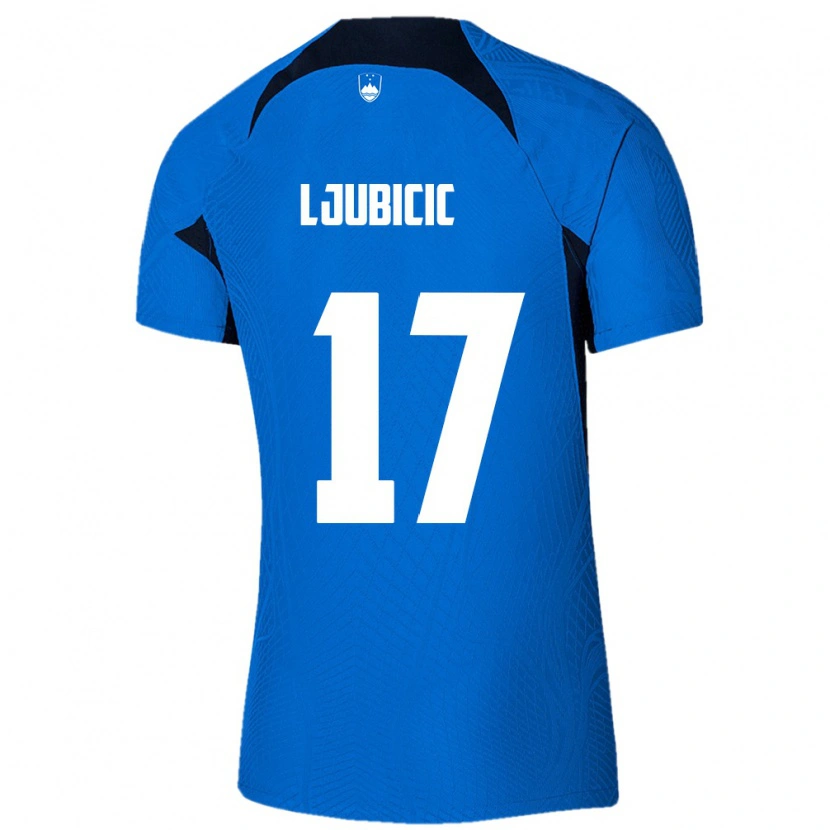 Danxen Dámské Slovinsko Egon Ljubicic #17 Modrá Bílá Daleko Hráčské Dresy 26-28 Dres