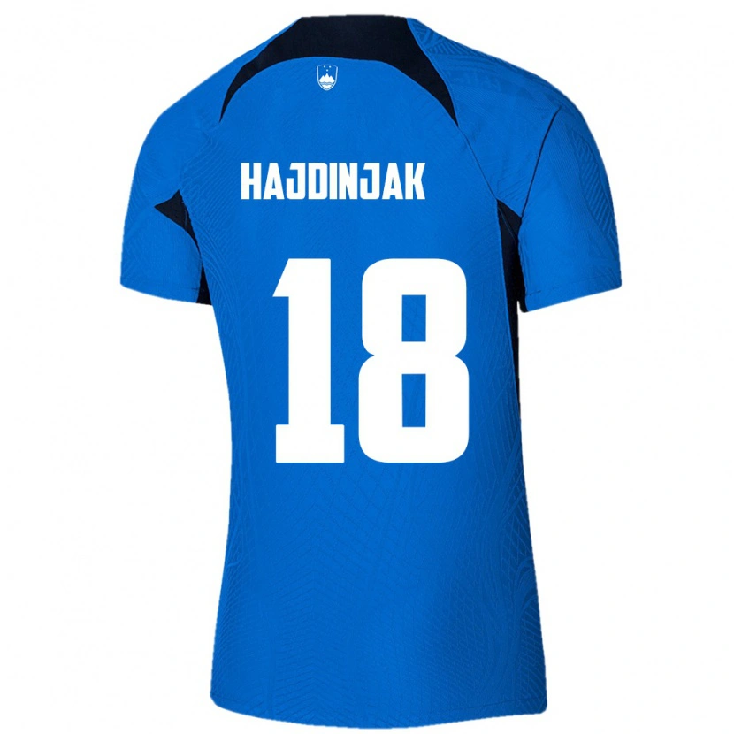 Danxen Dámské Slovinsko Hugo Hajdinjak #18 Modrá Bílá Daleko Hráčské Dresy 26-28 Dres