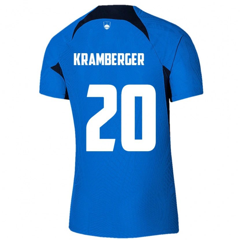 Danxen Dámské Slovinsko Enej Kramberger #20 Modrá Bílá Daleko Hráčské Dresy 26-28 Dres