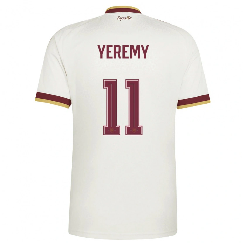 Danxen Dámské Španělsko Yéremy Pino #11 Smetanová Vínová Daleko Hráčské Dresy 26-28 Dres