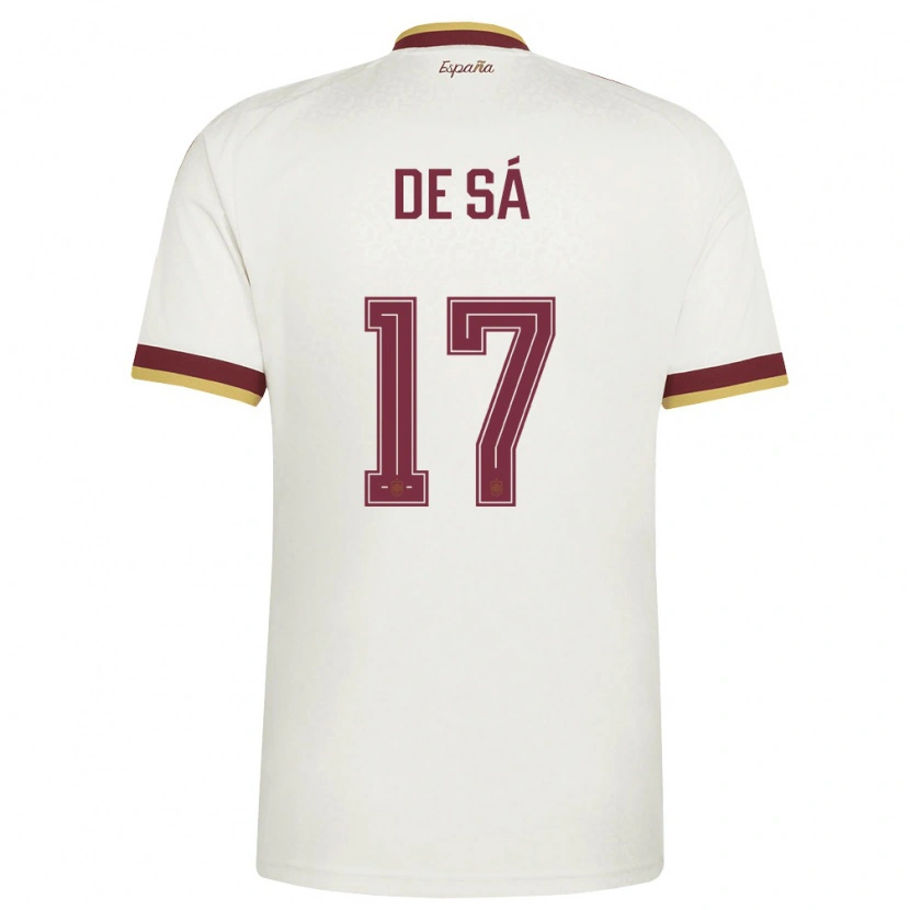 Danxen Dámské Španělsko Rubén De Sá #17 Smetanová Vínová Daleko Hráčské Dresy 26-28 Dres