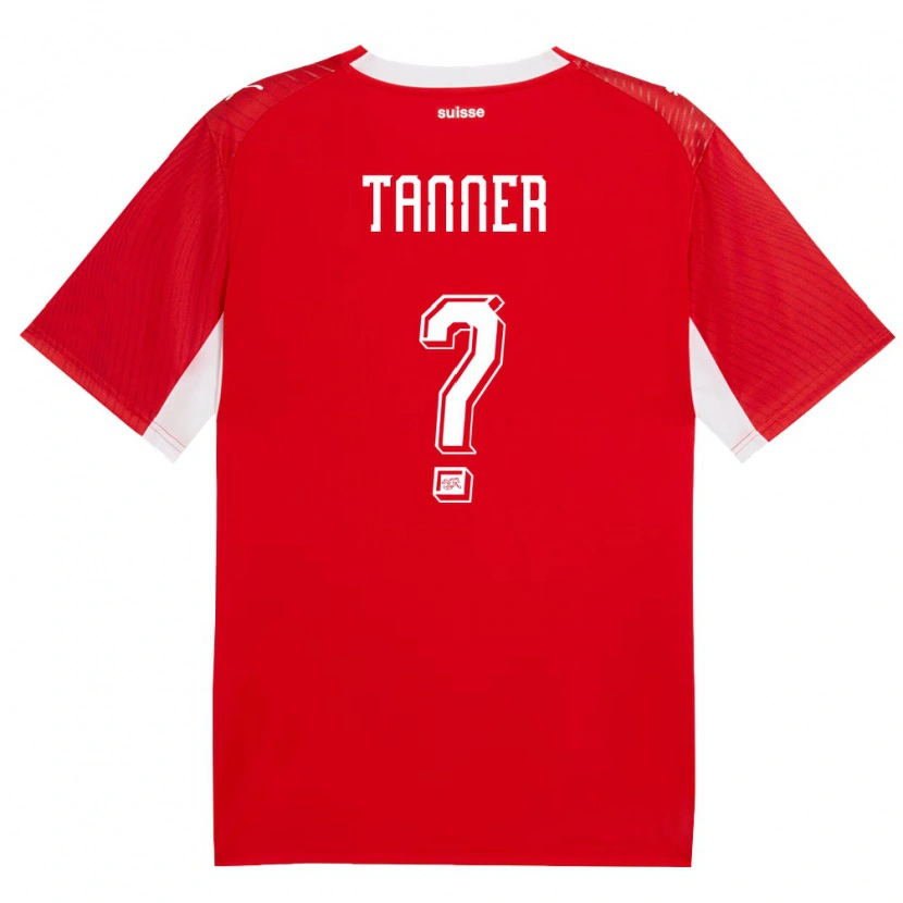 Danxen Dětské Švýcarsko Selim Tanner #0 Červená Bílá Domů Hráčské Dresy 26-28 Dres