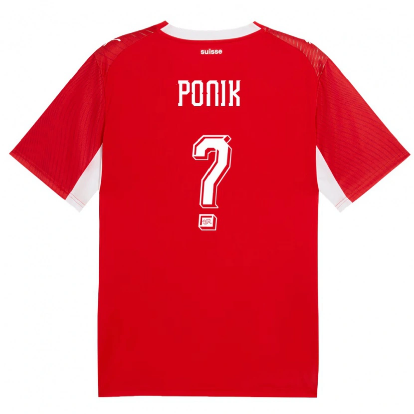 Danxen Dětské Švýcarsko Gentian Ponik #0 Červená Bílá Domů Hráčské Dresy 26-28 Dres