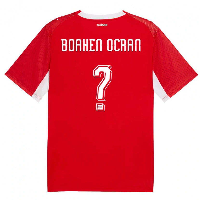 Danxen Dětské Švýcarsko Bright Boahen Ocran #0 Červená Bílá Domů Hráčské Dresy 26-28 Dres