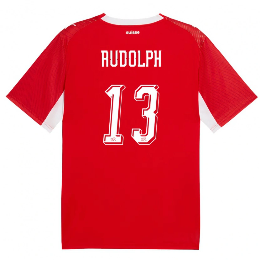 Danxen Dětské Švýcarsko Fritz Rudolph #13 Červená Bílá Domů Hráčské Dresy 26-28 Dres