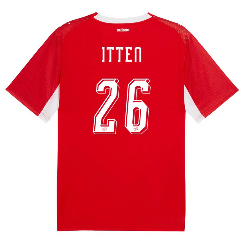 Danxen Dětské Švýcarsko Cedric Itten #26 Červená Bílá Domů Hráčské Dresy 26-28 Dres