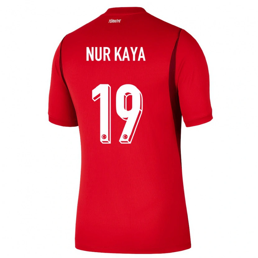 Danxen Dětské Turecko Cansu Nur Kaya #19 Červená Vínová Domů Hráčské Dresy 26-28 Dres