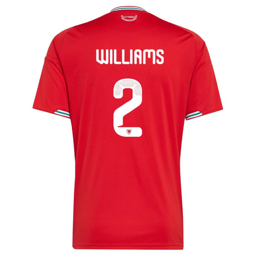 Danxen Dětské Wales Morgan Williams #2 Červená Bílá Zelená Domů Hráčské Dresy 26-28 Dres