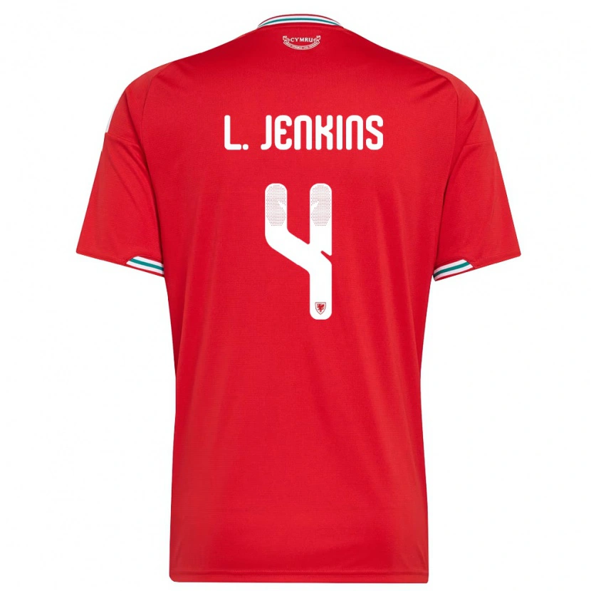 Danxen Dětské Wales Lee Jenkins #4 Červená Bílá Zelená Domů Hráčské Dresy 26-28 Dres