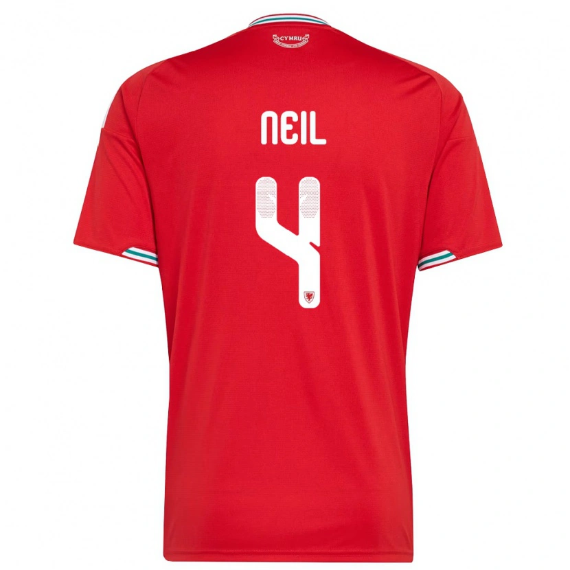 Danxen Dětské Wales Marlie Neil #4 Červená Bílá Zelená Domů Hráčské Dresy 26-28 Dres