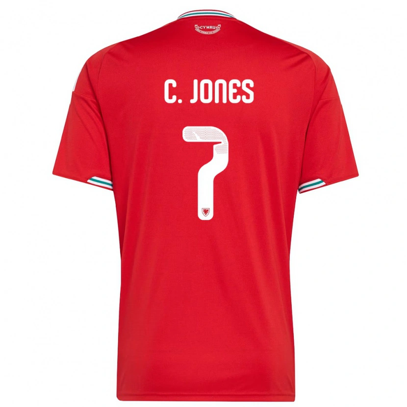 Danxen Dětské Wales Callum Jones #7 Červená Bílá Zelená Domů Hráčské Dresy 26-28 Dres