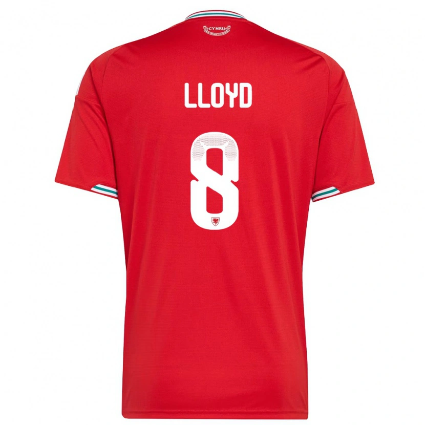Danxen Dětské Wales Ben Lloyd #8 Červená Bílá Zelená Domů Hráčské Dresy 26-28 Dres
