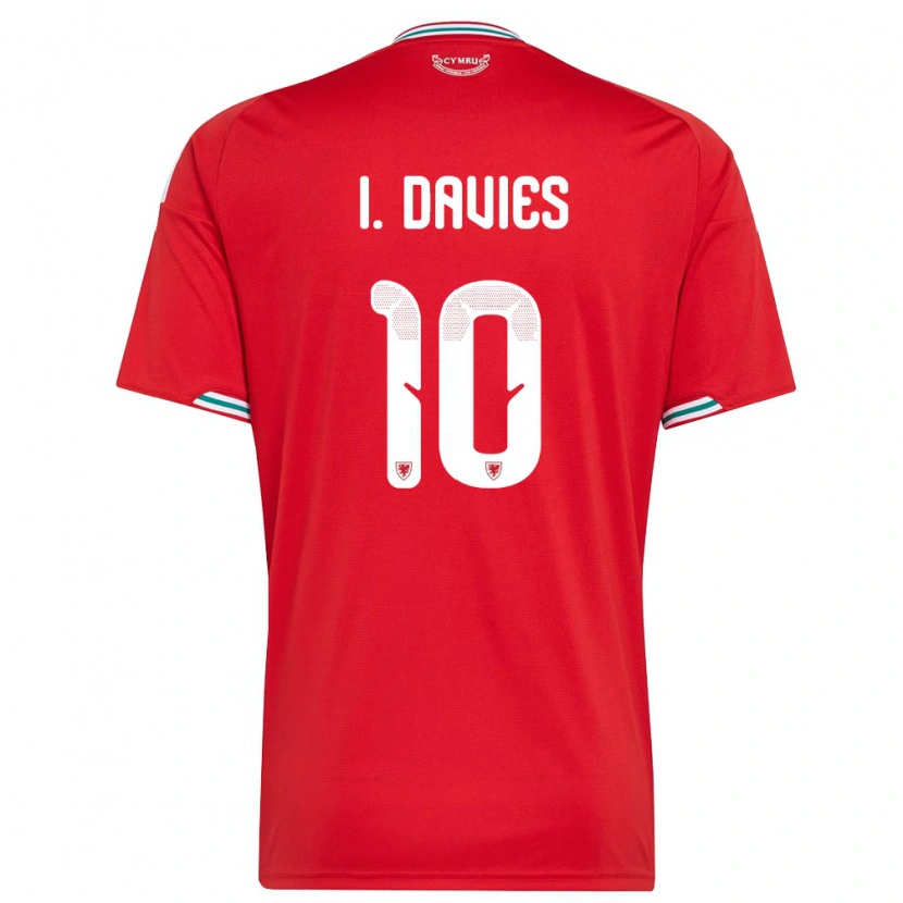 Danxen Dětské Wales Isaac Davies #10 Červená Bílá Zelená Domů Hráčské Dresy 26-28 Dres