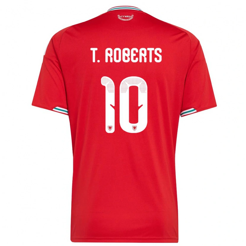 Danxen Dětské Wales Tyler Roberts #10 Červená Bílá Zelená Domů Hráčské Dresy 26-28 Dres