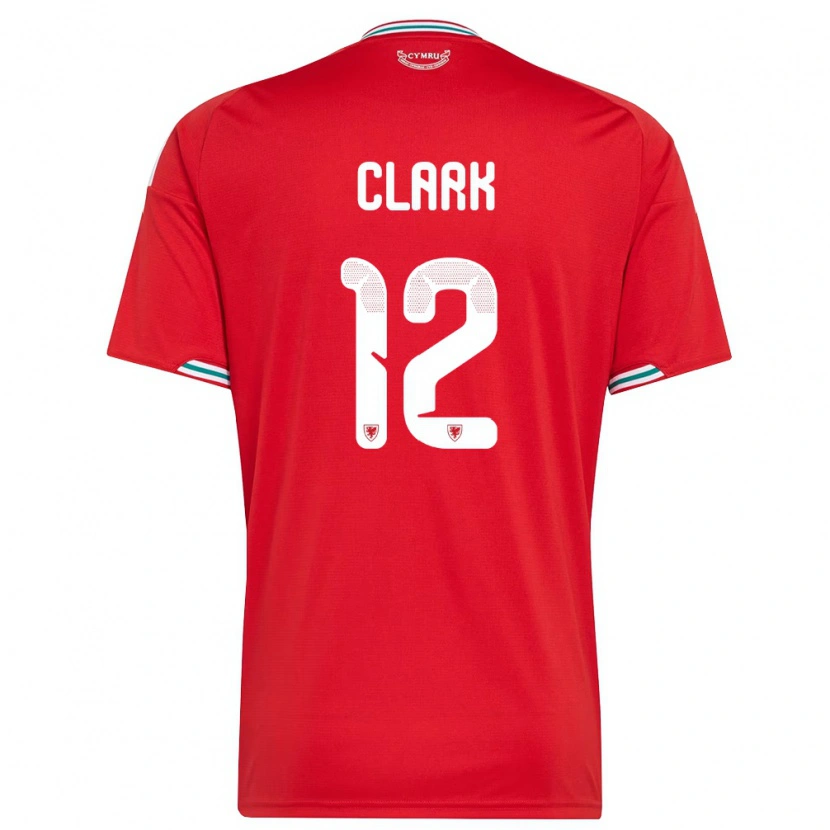 Danxen Dětské Wales Olivia Clark #12 Červená Bílá Zelená Domů Hráčské Dresy 26-28 Dres