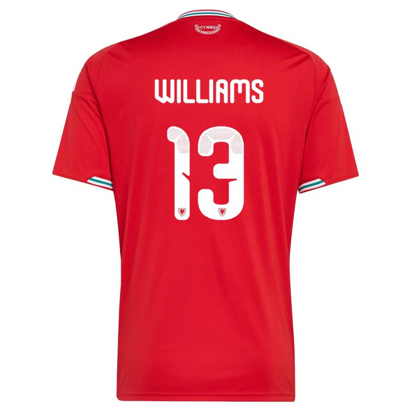 Danxen Dětské Wales Max Williams #13 Červená Bílá Zelená Domů Hráčské Dresy 26-28 Dres