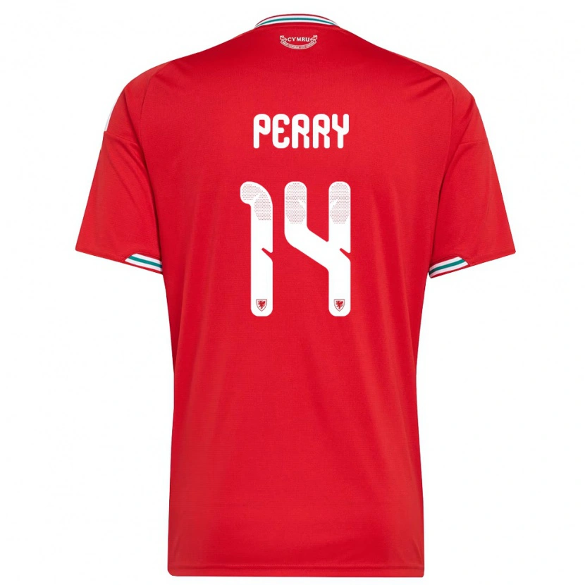Danxen Dětské Wales Harlan Perry #14 Červená Bílá Zelená Domů Hráčské Dresy 26-28 Dres