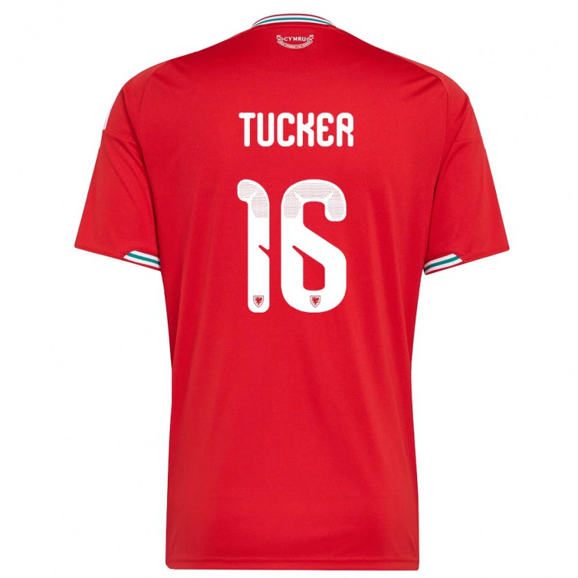 Danxen Dětské Wales Ali Tucker #16 Červená Bílá Zelená Domů Hráčské Dresy 26-28 Dres