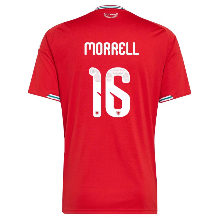 Danxen Dětské Wales Joe Morrell #16 Červená Bílá Zelená Domů Hráčské Dresy 26-28 Dres