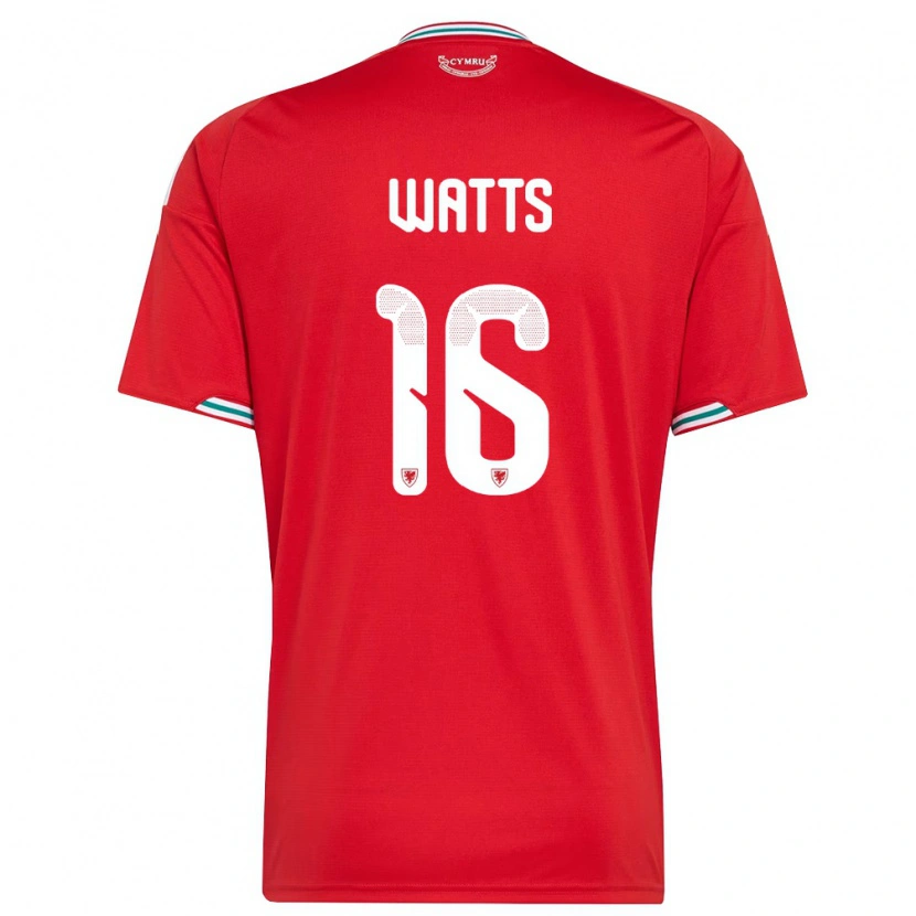 Danxen Dětské Wales Daniel Watts #16 Červená Bílá Zelená Domů Hráčské Dresy 26-28 Dres