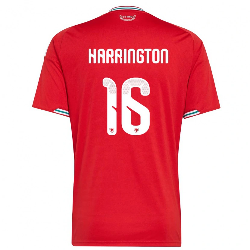 Danxen Dětské Wales Ryan Harrington #16 Červená Bílá Zelená Domů Hráčské Dresy 26-28 Dres