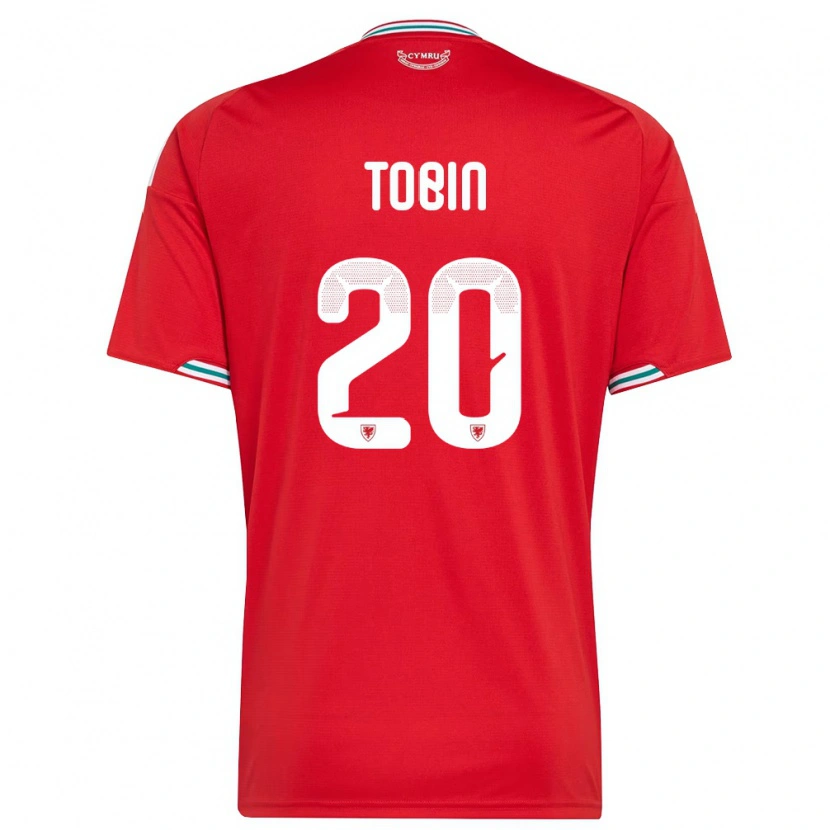 Danxen Dětské Wales Tiger Tobin #20 Červená Bílá Zelená Domů Hráčské Dresy 26-28 Dres