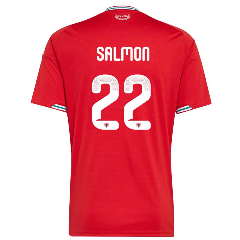 Danxen Dětské Wales Josh Salmon #22 Červená Bílá Zelená Domů Hráčské Dresy 26-28 Dres