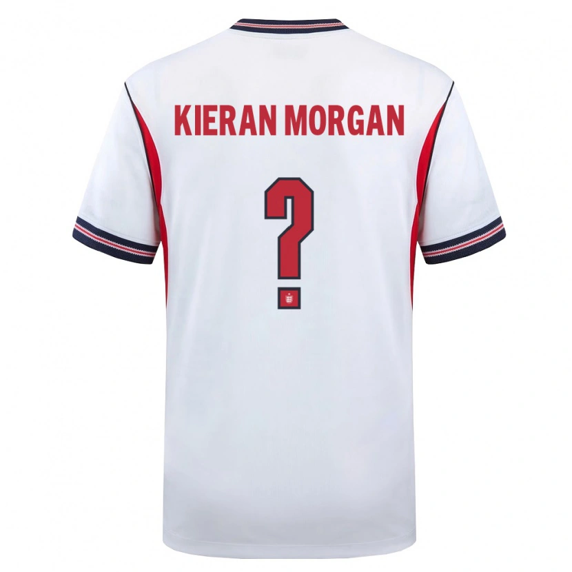 Danxen Dětské Anglie Kieran Morgan #0 Bílá Námořnická Červená Domů Hráčské Dresy 26-28 Dres