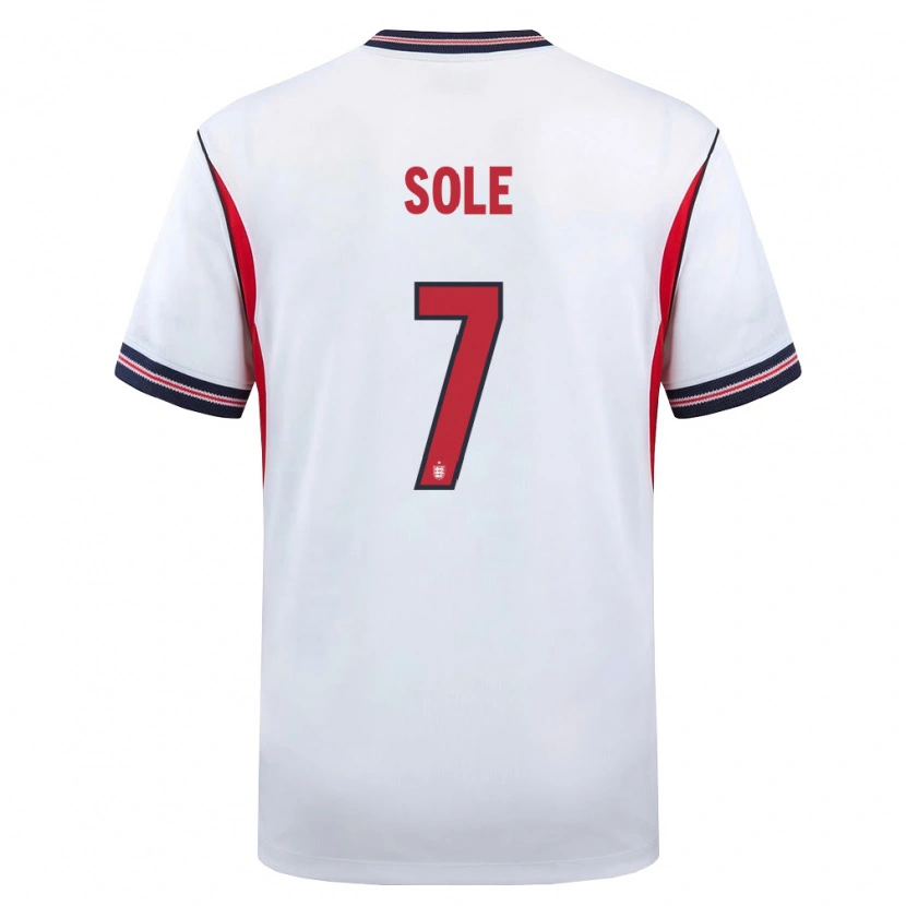 Danxen Dětské Anglie Giuseppe Sole #7 Bílá Námořnická Červená Domů Hráčské Dresy 26-28 Dres