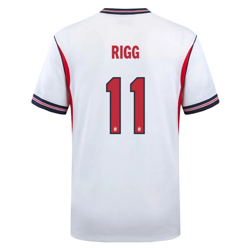Danxen Dětské Anglie Chris Rigg #11 Bílá Námořnická Červená Domů Hráčské Dresy 26-28 Dres
