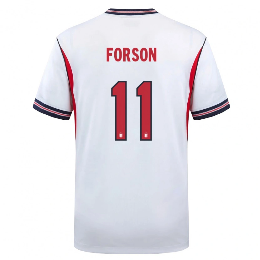 Danxen Dětské Anglie Omari Forson #11 Bílá Námořnická Červená Domů Hráčské Dresy 26-28 Dres