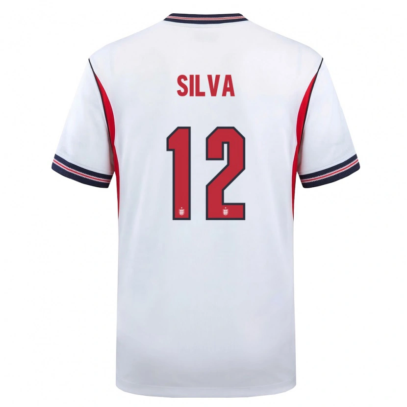 Danxen Dětské Anglie Iago Silva #12 Bílá Námořnická Červená Domů Hráčské Dresy 26-28 Dres