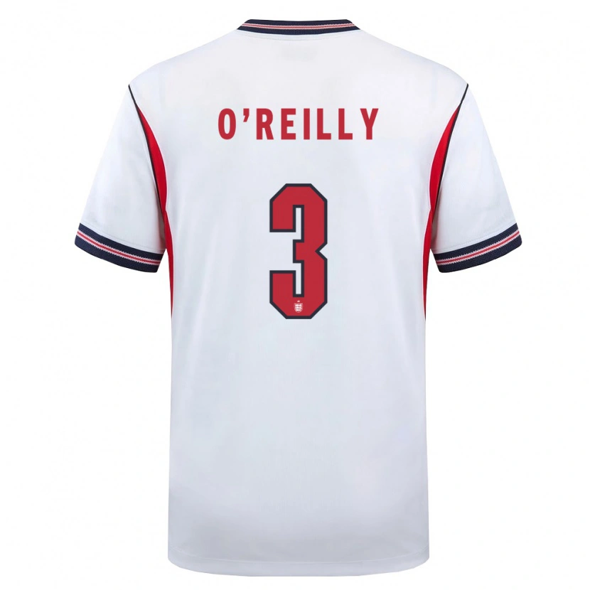 Danxen Dětské Anglie Nico O'reilly #3 Bílá Námořnická Červená Domů Hráčské Dresy 26-28 Dres