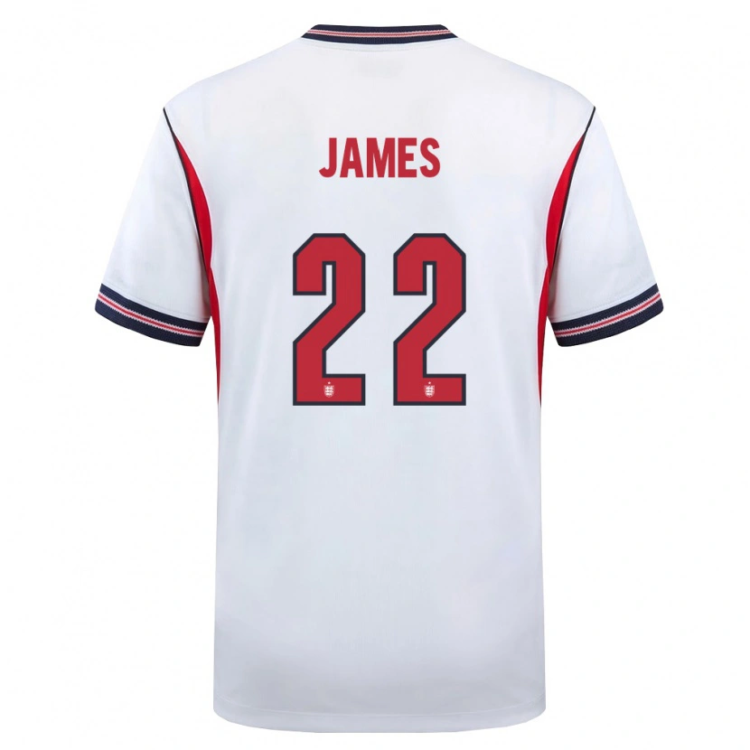 Danxen Dětské Anglie Lauren James #22 Bílá Námořnická Červená Domů Hráčské Dresy 26-28 Dres