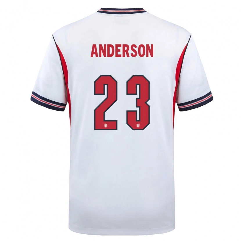 Danxen Dětské Anglie Elliot Anderson #23 Bílá Námořnická Červená Domů Hráčské Dresy 26-28 Dres
