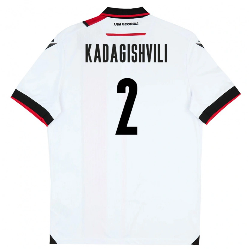Danxen Dětské Georgia Gvantsa Kadagishvili #2 Bílá Černá Červená Domů Hráčské Dresy 26-28 Dres