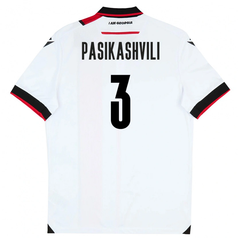 Danxen Dětské Georgia Nino Pasikashvili #3 Bílá Černá Červená Domů Hráčské Dresy 26-28 Dres