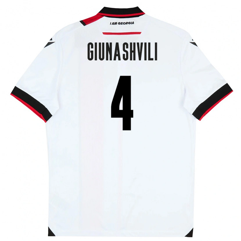 Danxen Dětské Georgia Akaki Giunashvili #4 Bílá Černá Červená Domů Hráčské Dresy 26-28 Dres