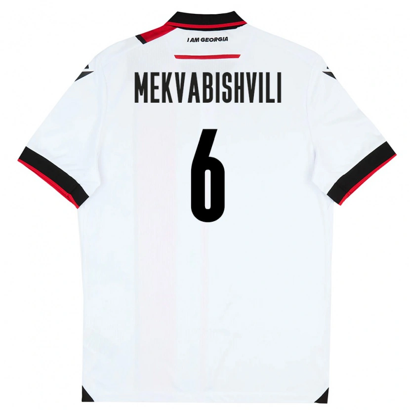 Danxen Dětské Georgia Anzor Mekvabishvili #6 Bílá Černá Červená Domů Hráčské Dresy 26-28 Dres