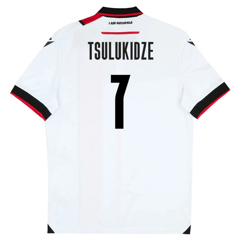 Danxen Dětské Georgia Luka Tsulukidze #7 Bílá Černá Červená Domů Hráčské Dresy 26-28 Dres