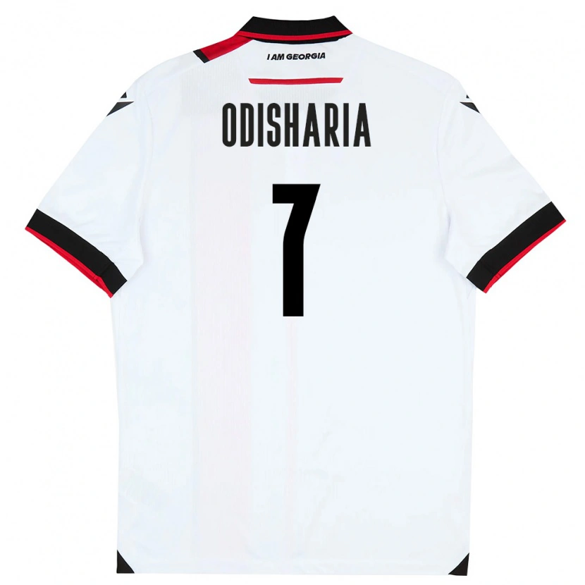 Danxen Dětské Georgia Lasha Odisharia #7 Bílá Černá Červená Domů Hráčské Dresy 26-28 Dres