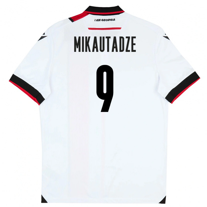 Danxen Dětské Georgia Sandro Mikautadze #9 Bílá Černá Červená Domů Hráčské Dresy 26-28 Dres