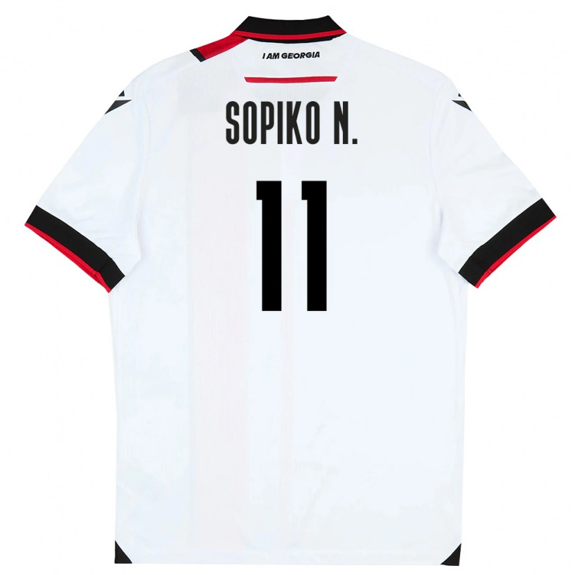 Danxen Dětské Georgia Sopiko Narsia #11 Bílá Černá Červená Domů Hráčské Dresy 26-28 Dres