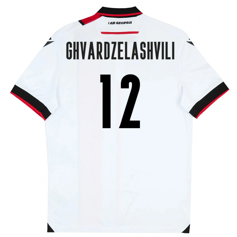 Danxen Dětské Georgia Davit Ghvardzelashvili #12 Bílá Černá Červená Domů Hráčské Dresy 26-28 Dres